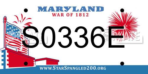 S0336E Maryland License Plate