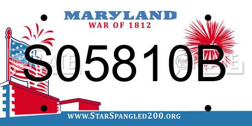 S05810B Maryland License Plate