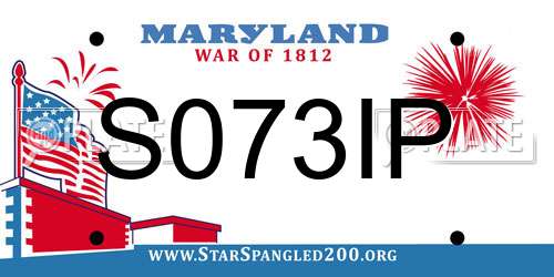 S073IP Maryland License Plate