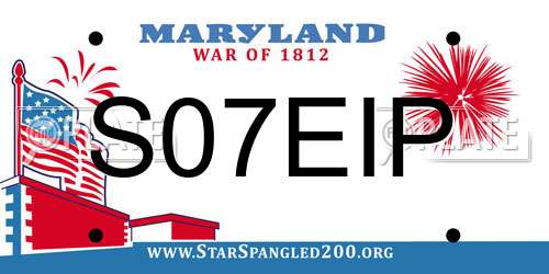 S07EIP Maryland License Plate