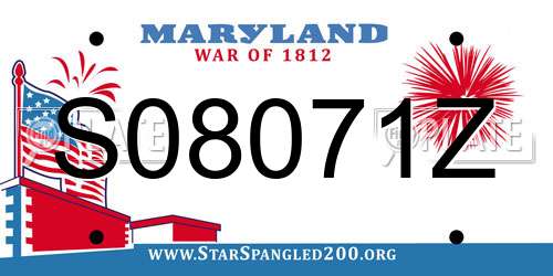 S08071Z Maryland License Plate