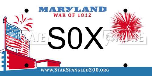 S0X Maryland License Plate