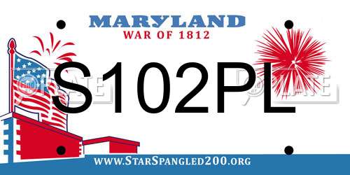 S102PL Maryland License Plate