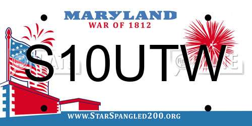 S10UTW Maryland License Plate