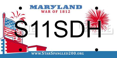 S11SDH Maryland License Plate