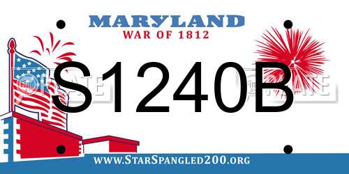 S1240B Maryland License Plate