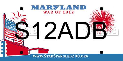 S12ADB Maryland License Plate