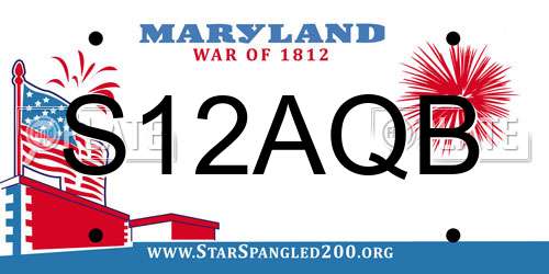 S12AQB Maryland License Plate