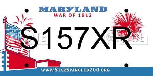 S157XR Maryland License Plate