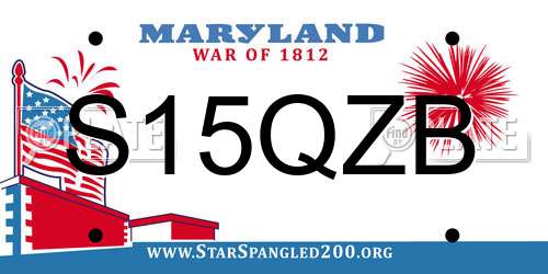 S15QZB Maryland License Plate