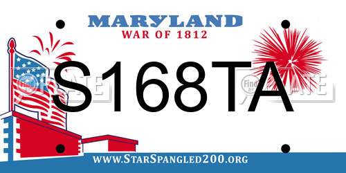S168TA Maryland License Plate