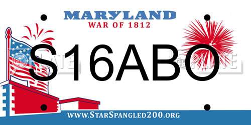 S16ABO Maryland License Plate