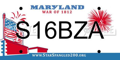 S16BZA Maryland License Plate