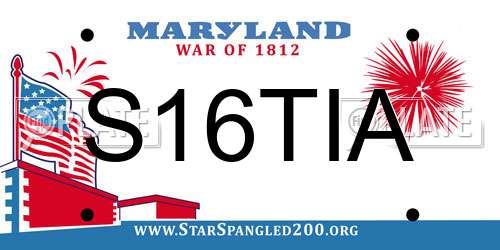 S16TIA Maryland License Plate