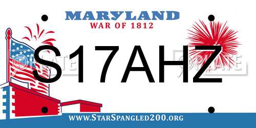 S17AHZ Maryland License Plate