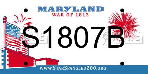 S1807B Maryland License Plate