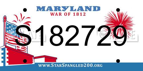 S182729 Maryland License Plate