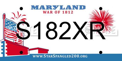 S182XR Maryland License Plate
