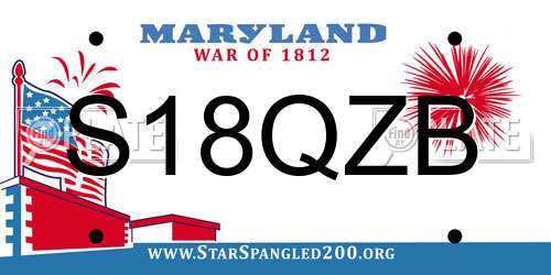 S18QZB Maryland License Plate