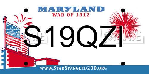 S19QZI Maryland License Plate