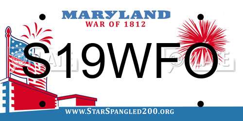 S19WFO Maryland License Plate