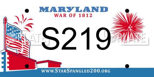 S219 Maryland License Plate