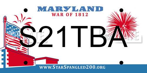S21TBA Maryland License Plate