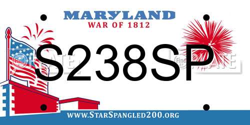 S238SP Maryland License Plate