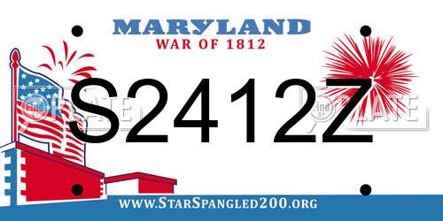 S2412Z Maryland License Plate