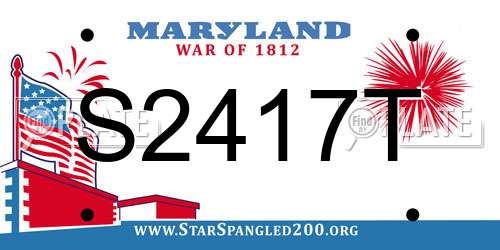 S2417T Maryland License Plate