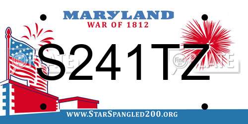 S241TZ Maryland License Plate