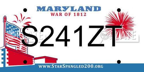 S241ZT Maryland License Plate