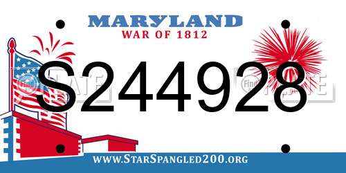 S244928 Maryland License Plate