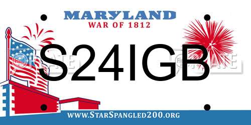 S24IGB Maryland License Plate