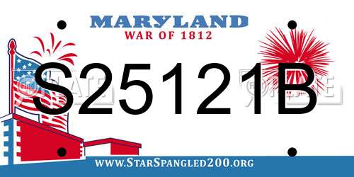S25121B Maryland License Plate