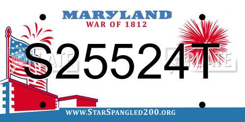 S25524T Maryland License Plate