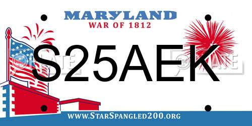 S25AEK Maryland License Plate