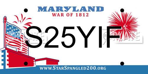 S25YIF Maryland License Plate