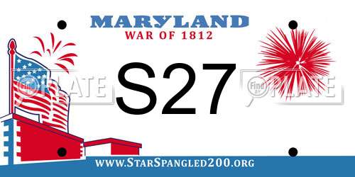 S27 Maryland License Plate