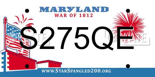 S275QE Maryland License Plate