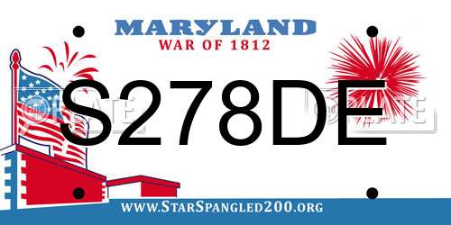 S278DE Maryland License Plate