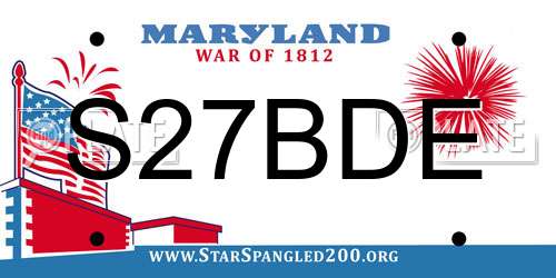 S27BDE Maryland License Plate