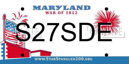 S27SDE Maryland License Plate