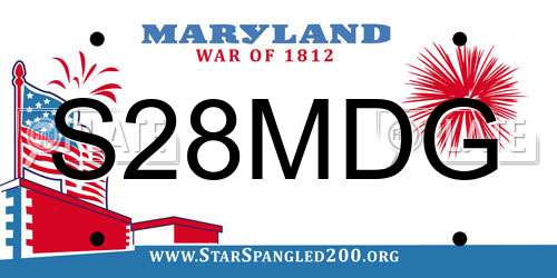 S28MDG Maryland License Plate