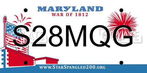 S28MQG Maryland License Plate