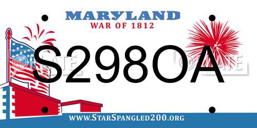 S298OA Maryland License Plate