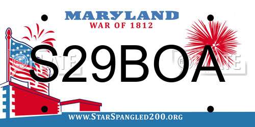 S29BOA Maryland License Plate