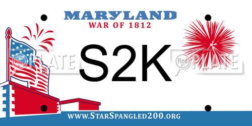 S2K Maryland License Plate
