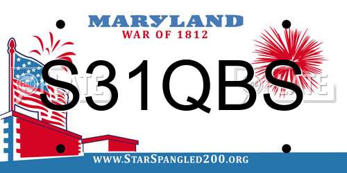 S31QBS Maryland License Plate