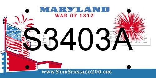 S3403A Maryland License Plate